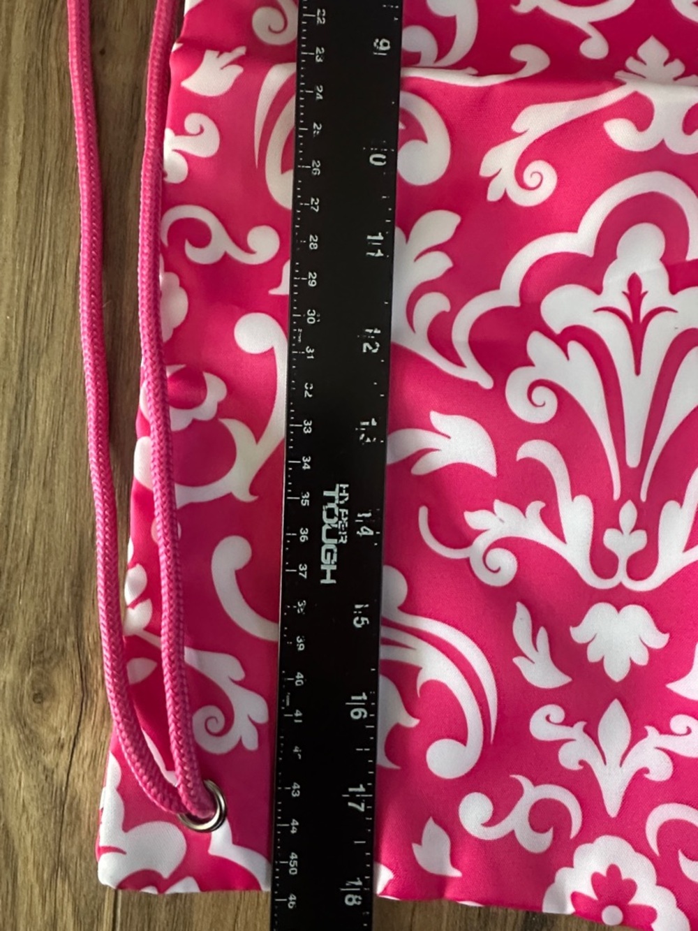 Thirty One Cinch Sac Pink Parisian Pop Floral Damask Drawstring Bag hot pink - Picture 4 of 5